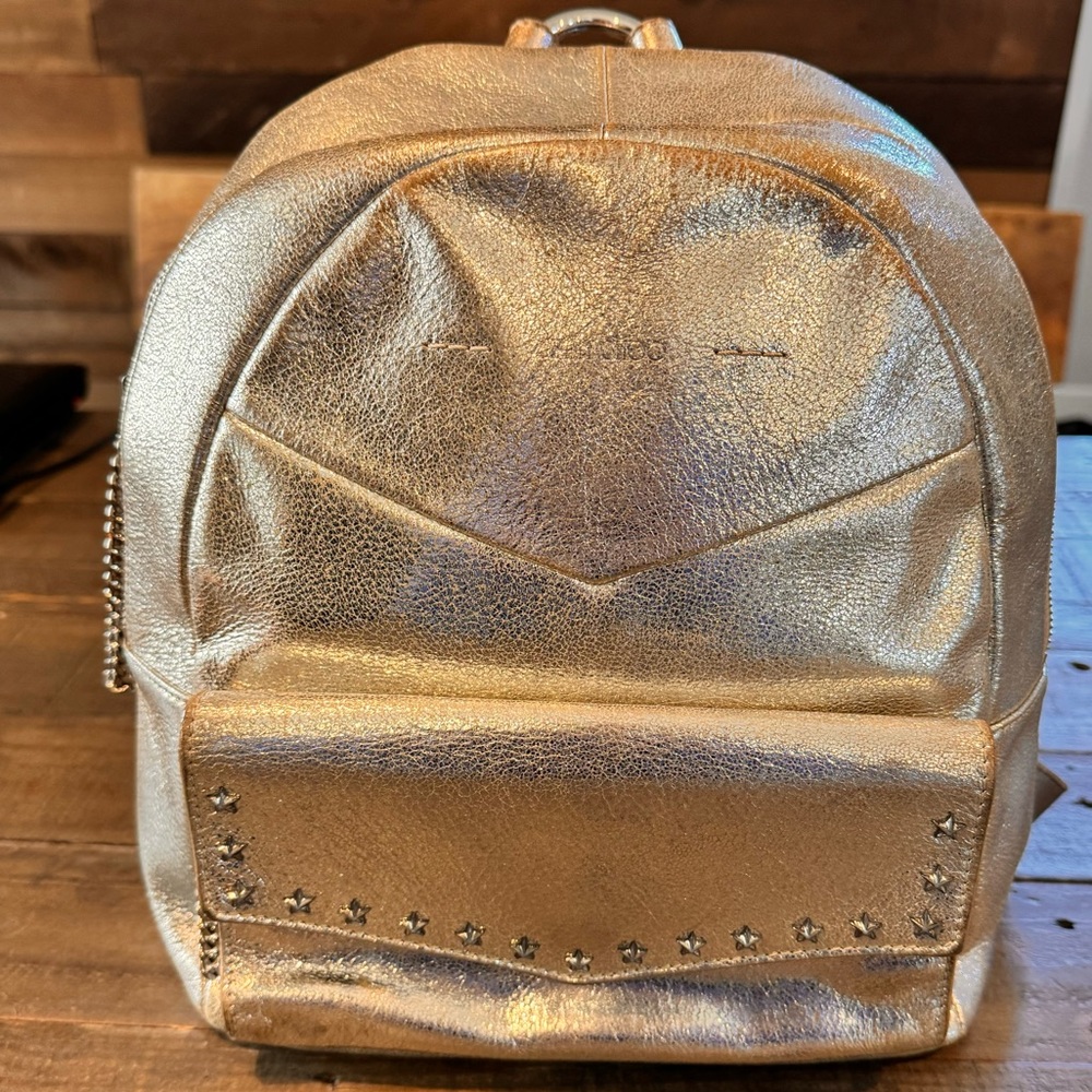 Jimmy Choo Backpack Star Studded Leather Silver color Unisex preloved